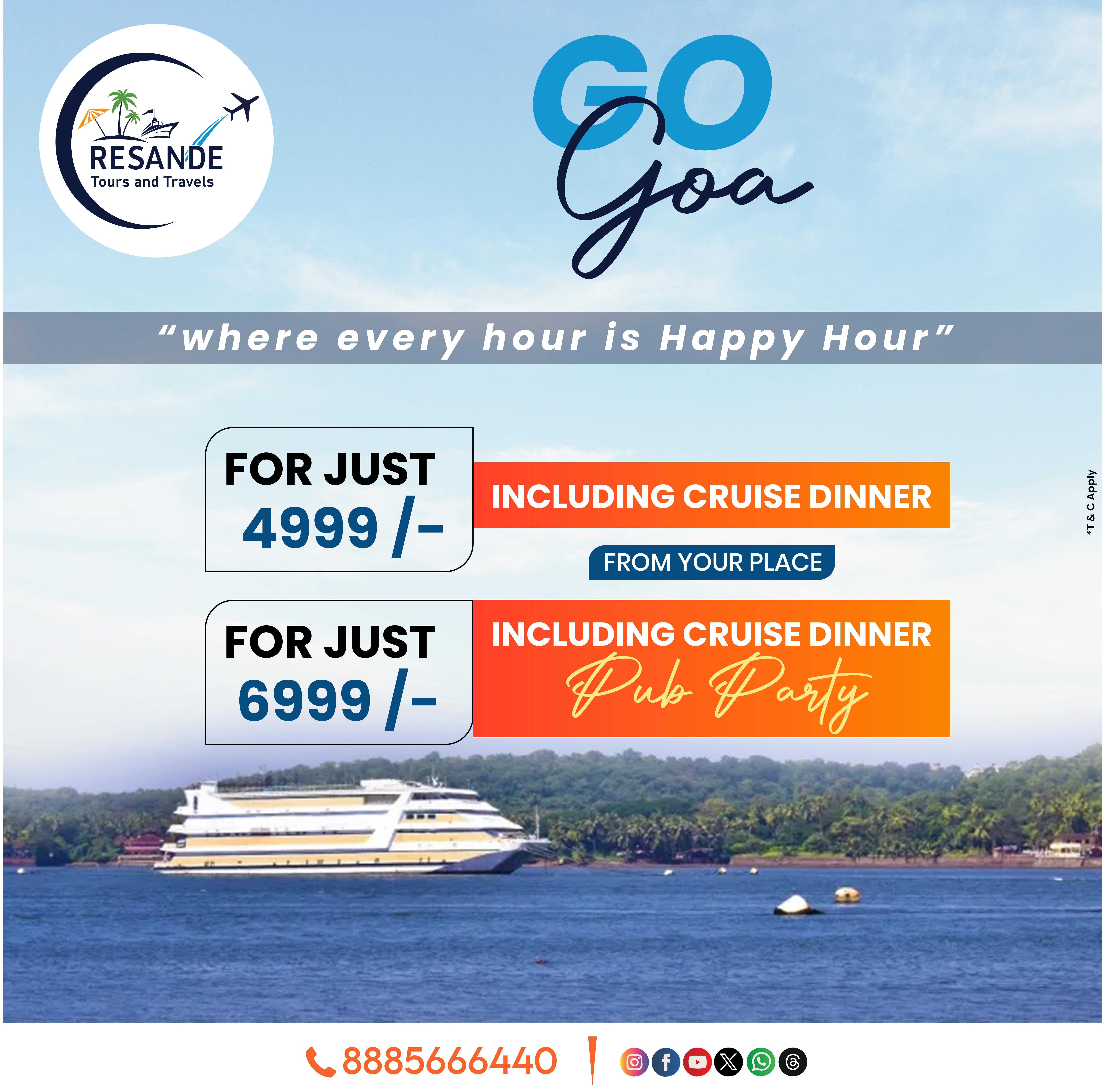 Goa -  Includes Train, Cruise and Pub entry